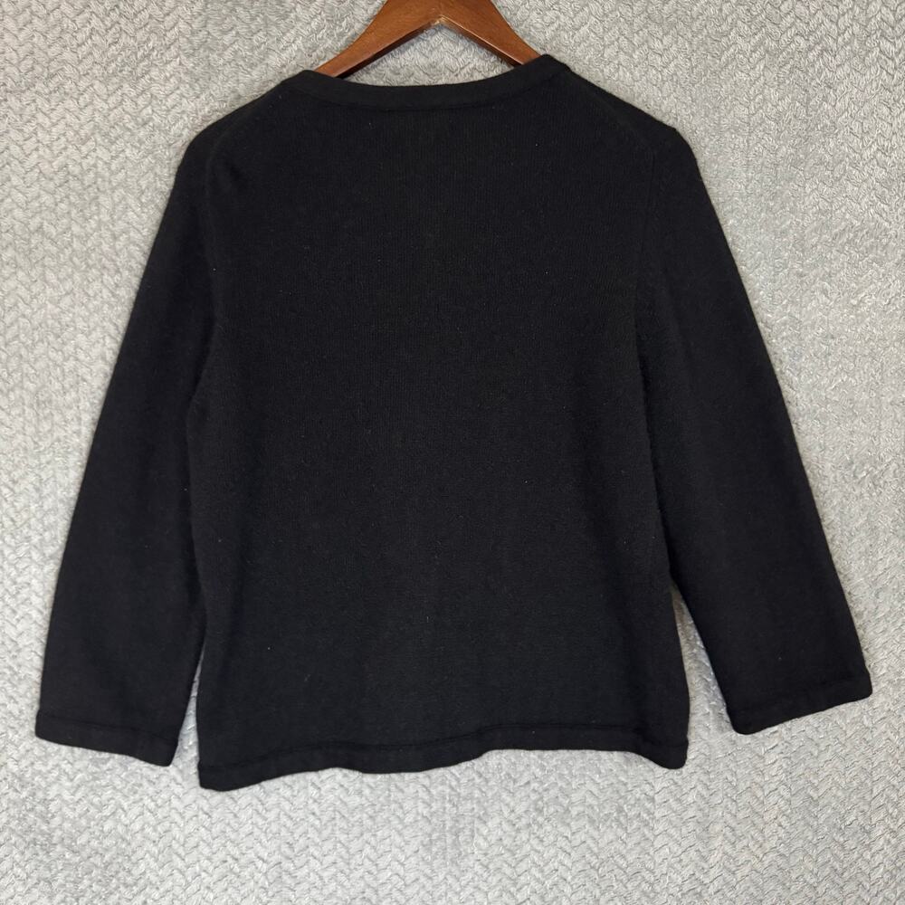 Banana Republic Women’s Black Wool Angora Rabbit Hair Cardigan Classic Chic XL - Picture 2 of 8